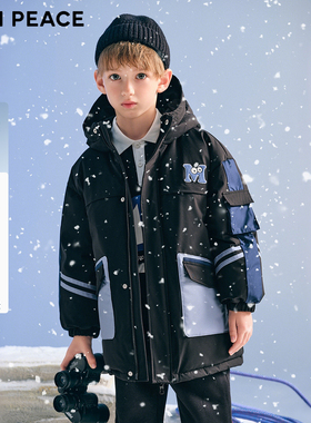 【御寒系列】MINIPEACE太平鸟童装男童工装防风羽绒服中长款