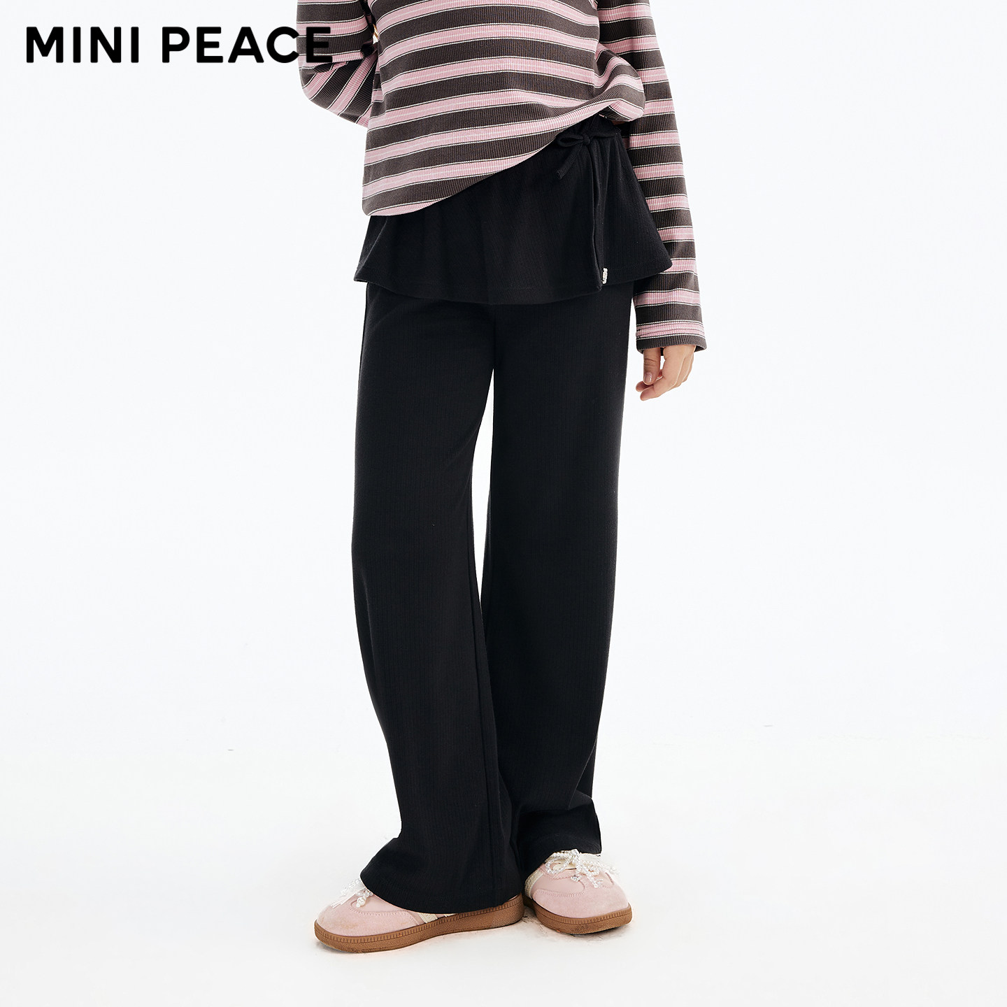 MINIPEACE太平鸟童装女童裙裤秋季儿童喇叭裤假两件儿童打底裤