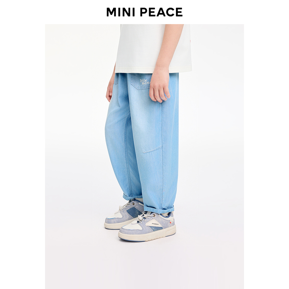 MINIPEACE太平鸟童装男童牛仔裤夏季薄款儿童老爹裤全棉宝宝长裤