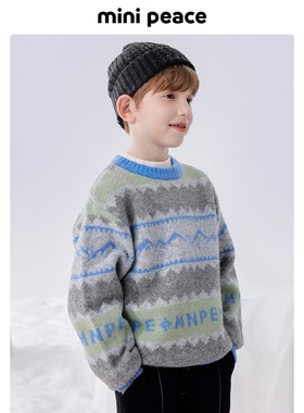 MINIPEACE太平鸟童装男童毛衣儿童新款针织衫冬装内搭打底衫新款