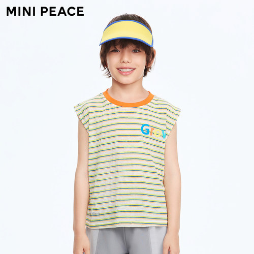【专柜同款运动系列】MINIPEACE太平鸟童装男童无袖背心短袖T恤