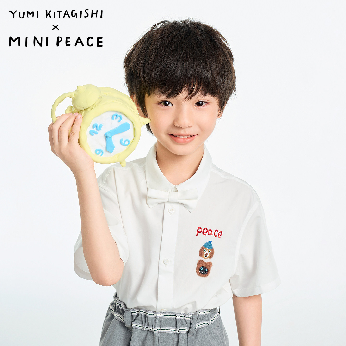 【专柜同款】MINI PEACE X YUMI KITAGISHI 太平鸟童装男童衬衫夏