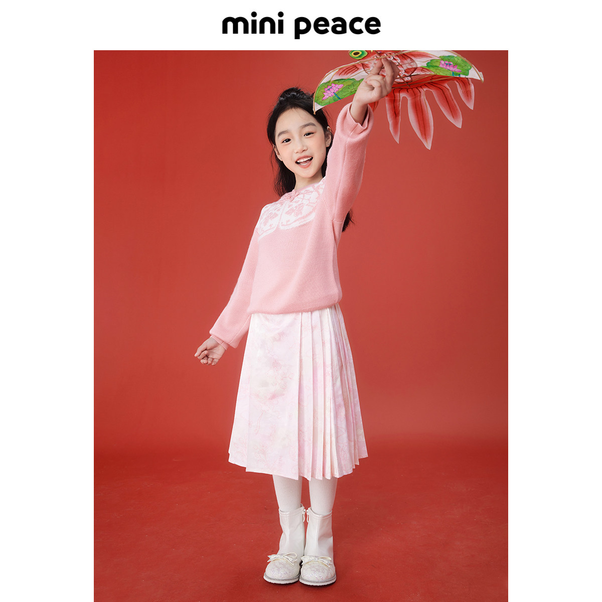 MINIPEACE太平鸟童装女童裙子春季新款儿童国风改良马面半身裙,童装/婴儿装/亲子装,半身裙,淘宝优惠券,粉丝福利购,淘宝优惠卷