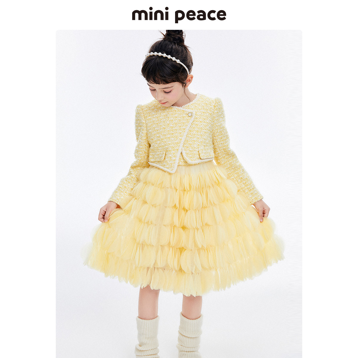 【高定系列】MINIPEACE太平鸟童装小香风女童公主裙冬季