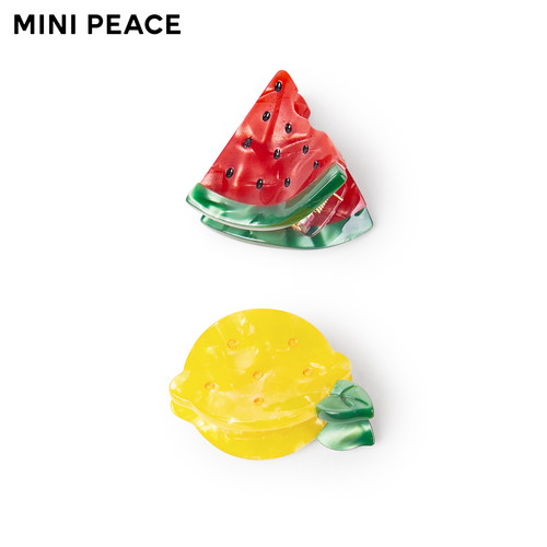 【专柜同款】MINIPEACE太平鸟童装女童发饰西瓜柠檬水果儿童发夹