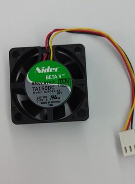 Nidec 4015滚珠机箱风扇 NidecTA150DC散热风扇 12V 0.09A三线