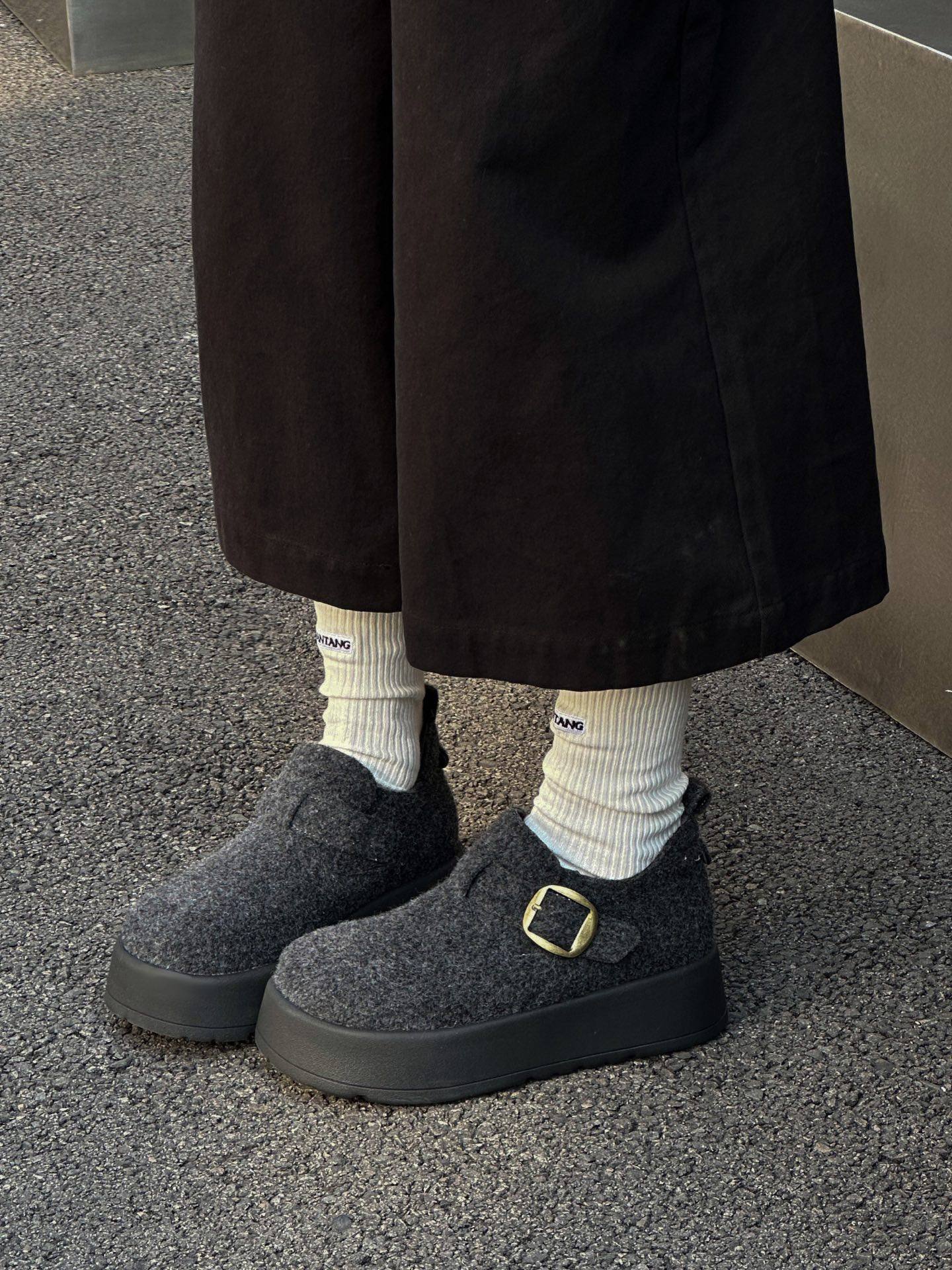 厚底勃肯鞋女2025冬季新款加绒保暖棉鞋轻便休闲松糕鞋子增高5cm