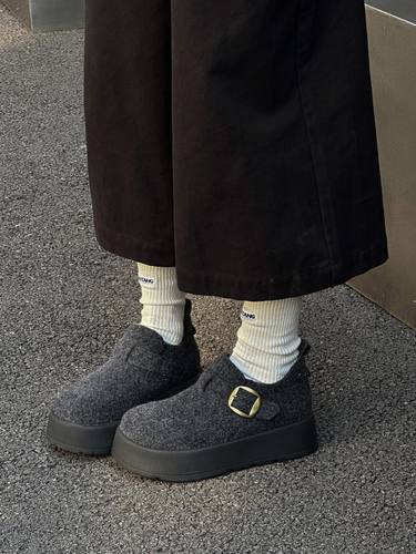 厚底勃肯鞋女2025冬季新款加绒保暖棉鞋轻便休闲松糕鞋子增高5cm