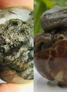 鼎好珠宝 天然绿幽灵水晶球异象形绿泥石摆件 像个恐龙蛋一物一图