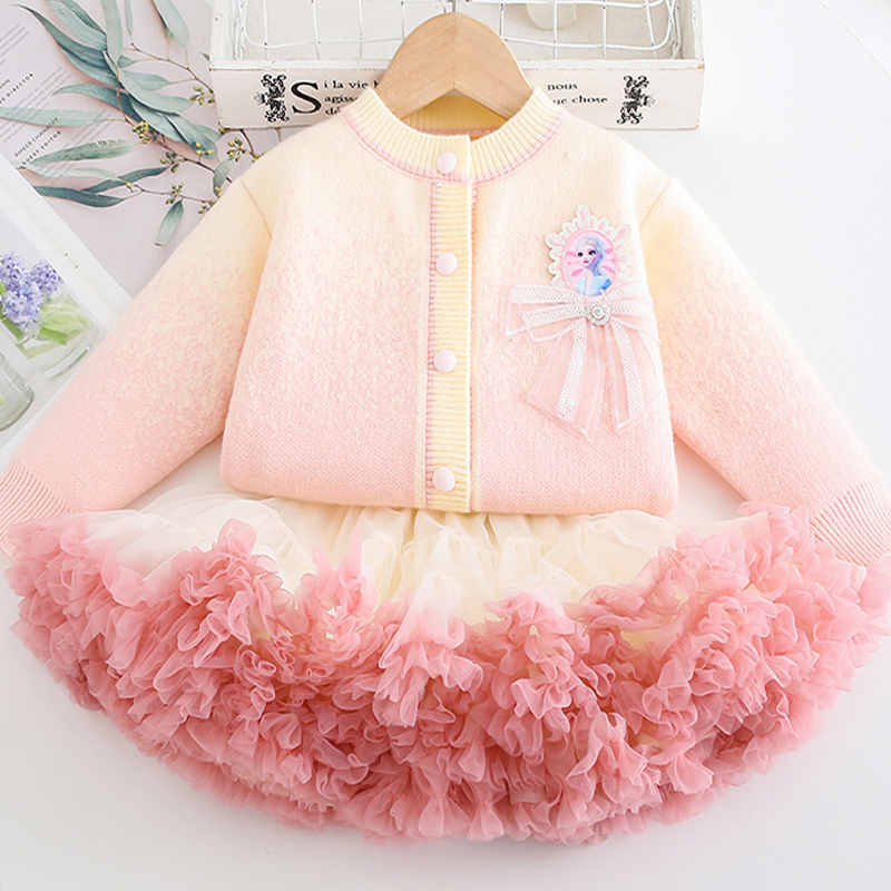 针织两件套公主秋冬春2