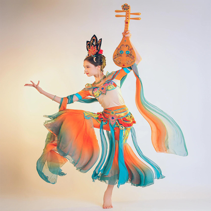 敦煌飞天乐鼓演出服舞蹈服装
