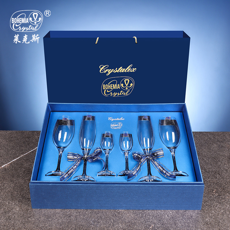 莱克斯捷克进口高档水晶家用无铅红酒杯礼盒送人结婚乔迁送礼套装