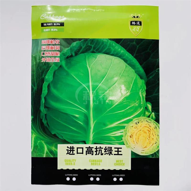 进口高抗绿王甘蓝种子早熟圆形包头菜种籽甜脆甘兰菜种子春秋播种