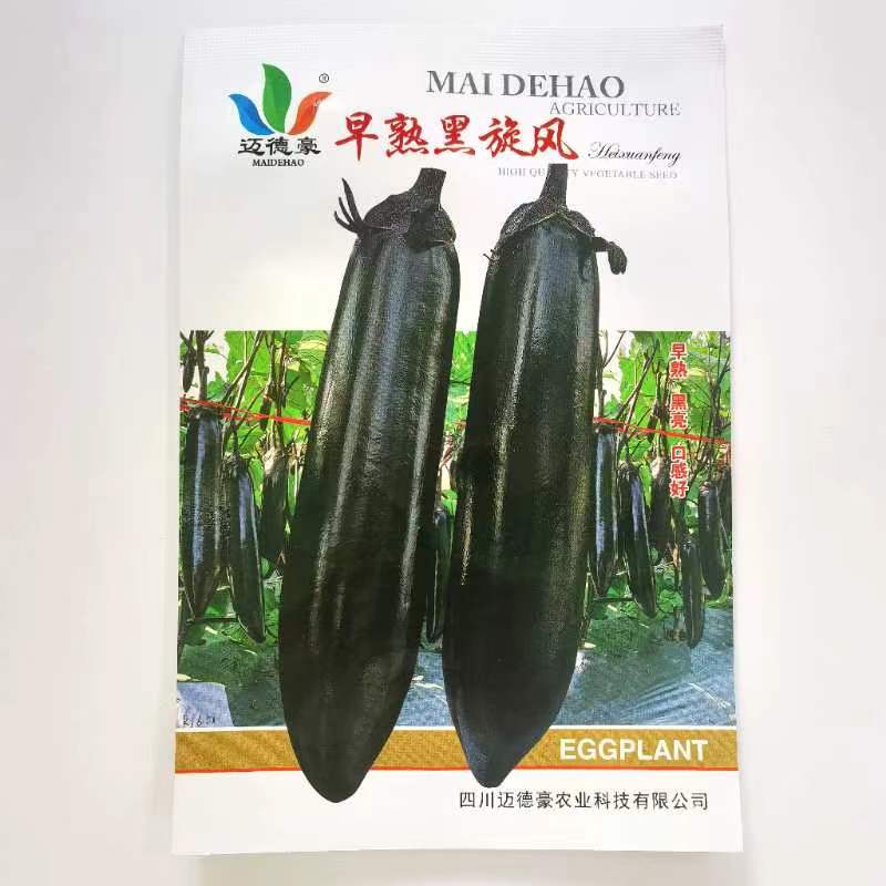 早熟黑旋风早熟一代杂交种茄子黑紫色抗病丰产长茄大田用种孑