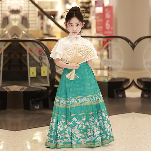 女童马面裙套装小女孩薄款汉服