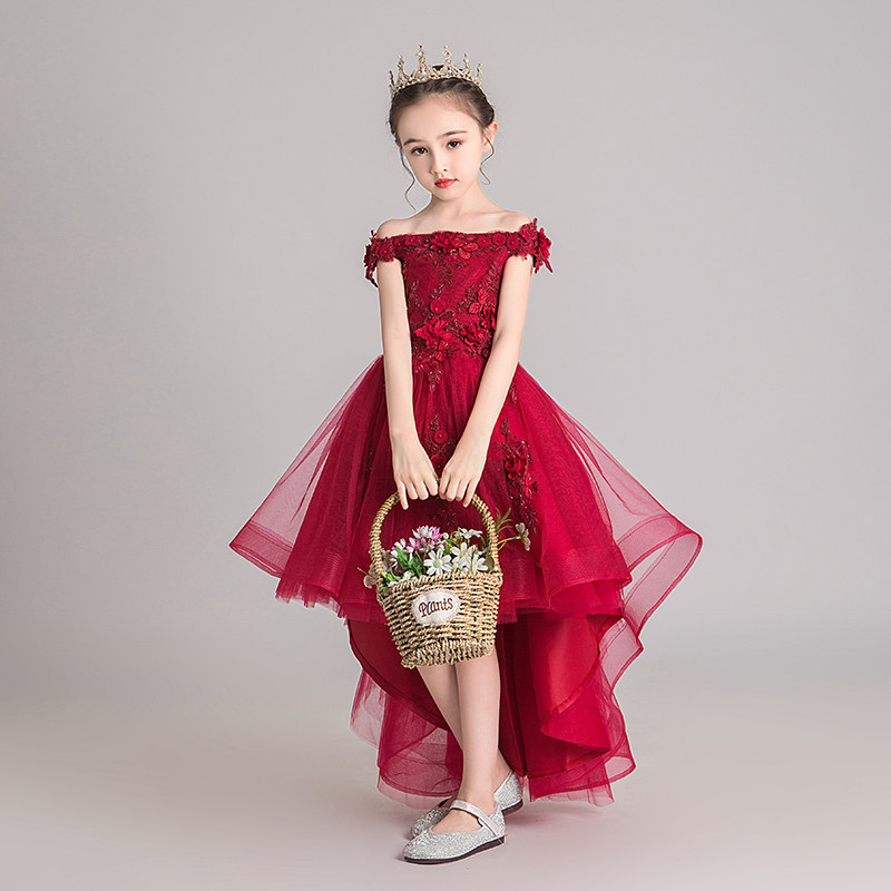 公主裙女童生日走秀洋气小女孩花童婚纱主持人儿童钢琴演出服红色,童装/婴儿装/亲子装,儿童礼服,淘宝优惠券,粉丝福利购,淘宝优惠卷