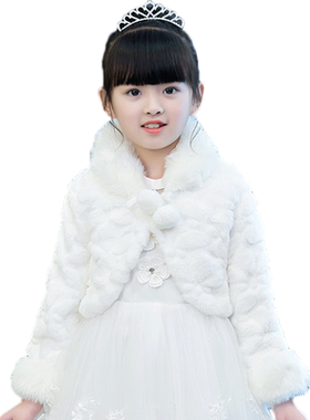 儿童披风女公主长袖斗花童礼服