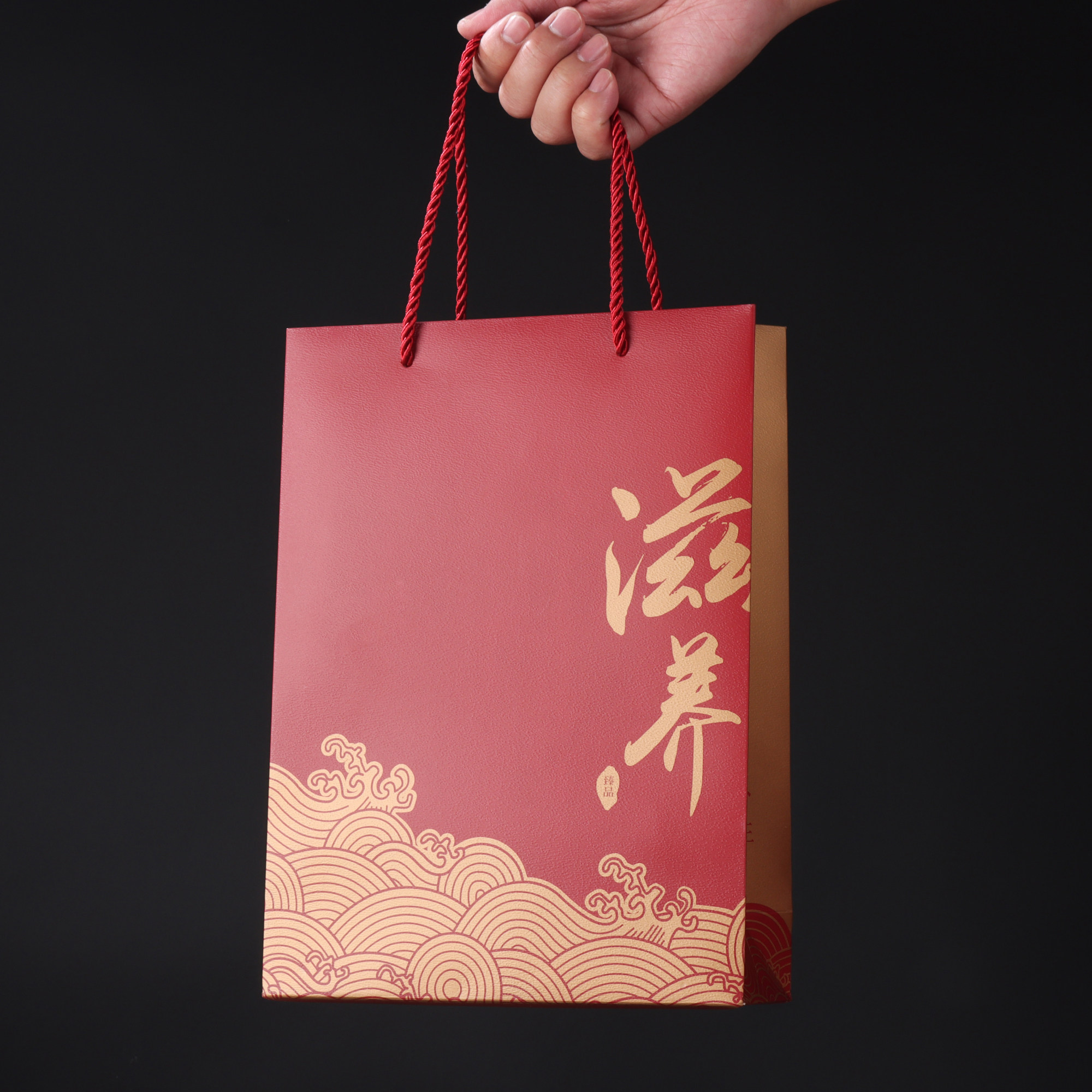 滋养红色手提袋鱼胶海参滋补品通用木纹纸手拎袋虫草燕窝名贵礼品,包装,礼品袋/塑料袋,淘宝优惠券,粉丝福利购,淘宝优惠卷