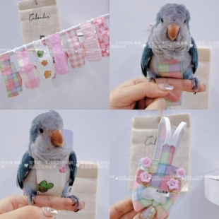 粉色纽扣款鹦鹉尿不湿立体款固定肩带大容量屎兜尿裤衣服玄凤牡丹