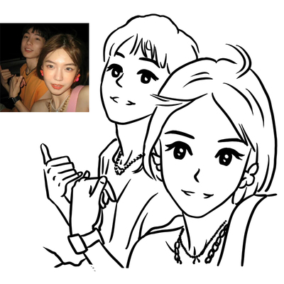 真人漫改手绘线稿代画