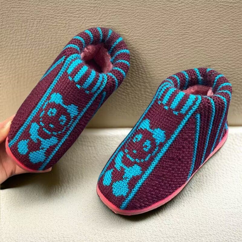 儿童手工毛线鞋成品加绒加厚防滑棉鞋冬季保暖中小童高帮包跟棉拖,居家布艺,居家棉拖/棉鞋,淘宝优惠券,粉丝福利购,淘宝优惠卷