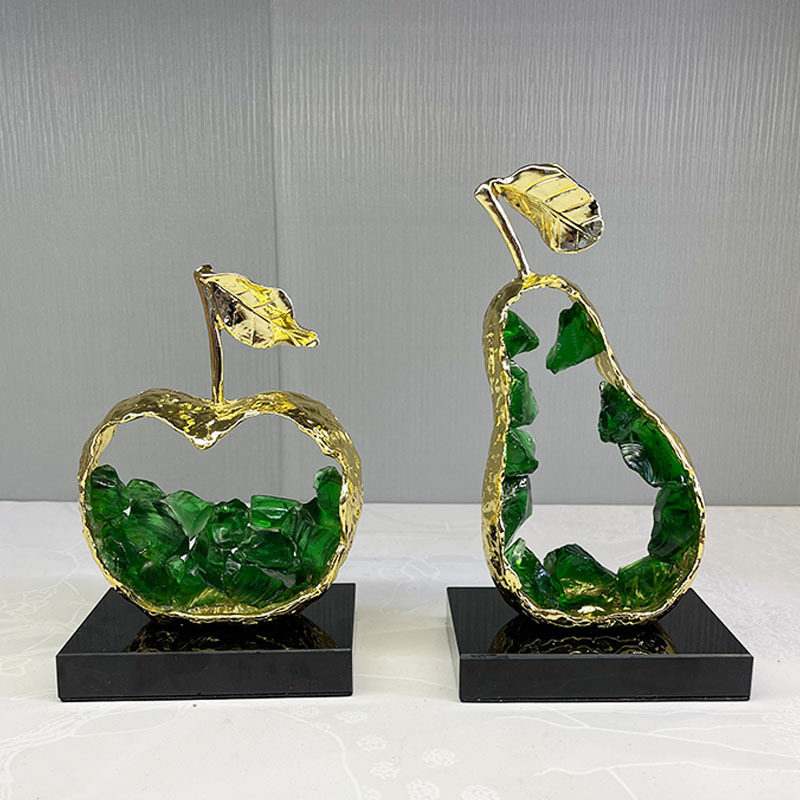 简约现代百搭苹果水晶摆件高级感客厅样板房电视柜家居装饰品乔迁