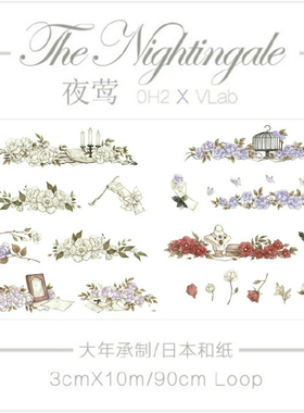 均佳【分装整卷】VLAB和纸胶带 夜莺FLACE时间标本微观复古植物