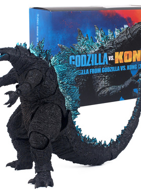 蓝背哥斯拉大战金刚GODZILLA多关节可动手办玩具模型带吐息特效