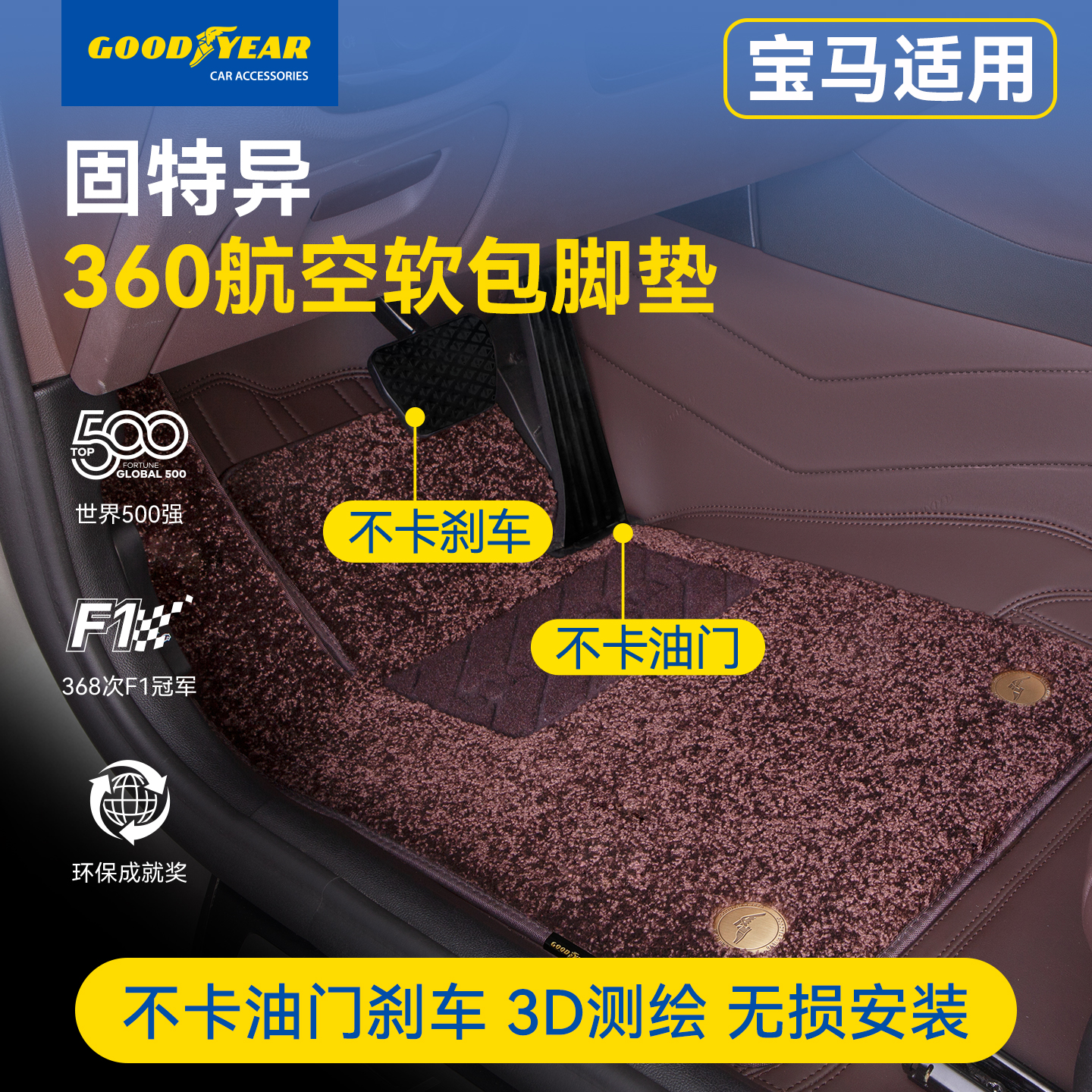 宝马360航空软包全包围汽车脚垫