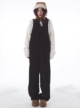 Oh！Me Tell【复古美拉德慵懒减龄灯芯绒】肩带可调节背带休闲裤