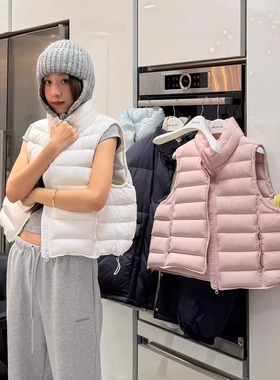 Oh！Me Tell【白鹅绒小排骨马甲】时尚百搭保暖短款立领羽绒背心