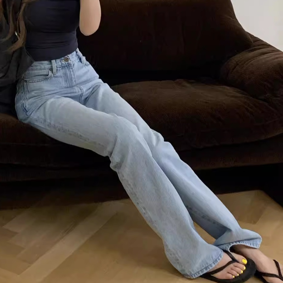 ROSE同款浅蓝色牛仔裤女