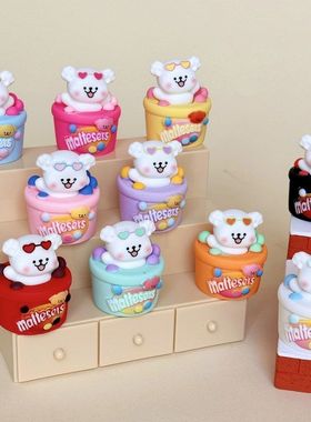 巧克力豆线条小狗 盲袋萌粒diy饰品挂件钥匙扣桌面小摆件树脂配件