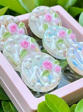 高货花朵圆饼镀彩异形珠亚克力珠 手工diy串珠手机链装饰饰品配件