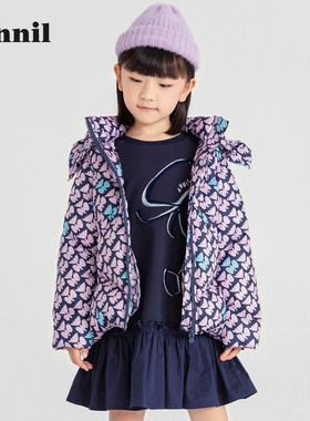 安奈儿女童装印碎花羽绒服外套