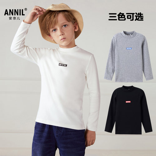 安奈儿中领长袖打底衫学院风