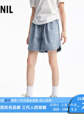 安奈儿女童全棉牛仔短裤