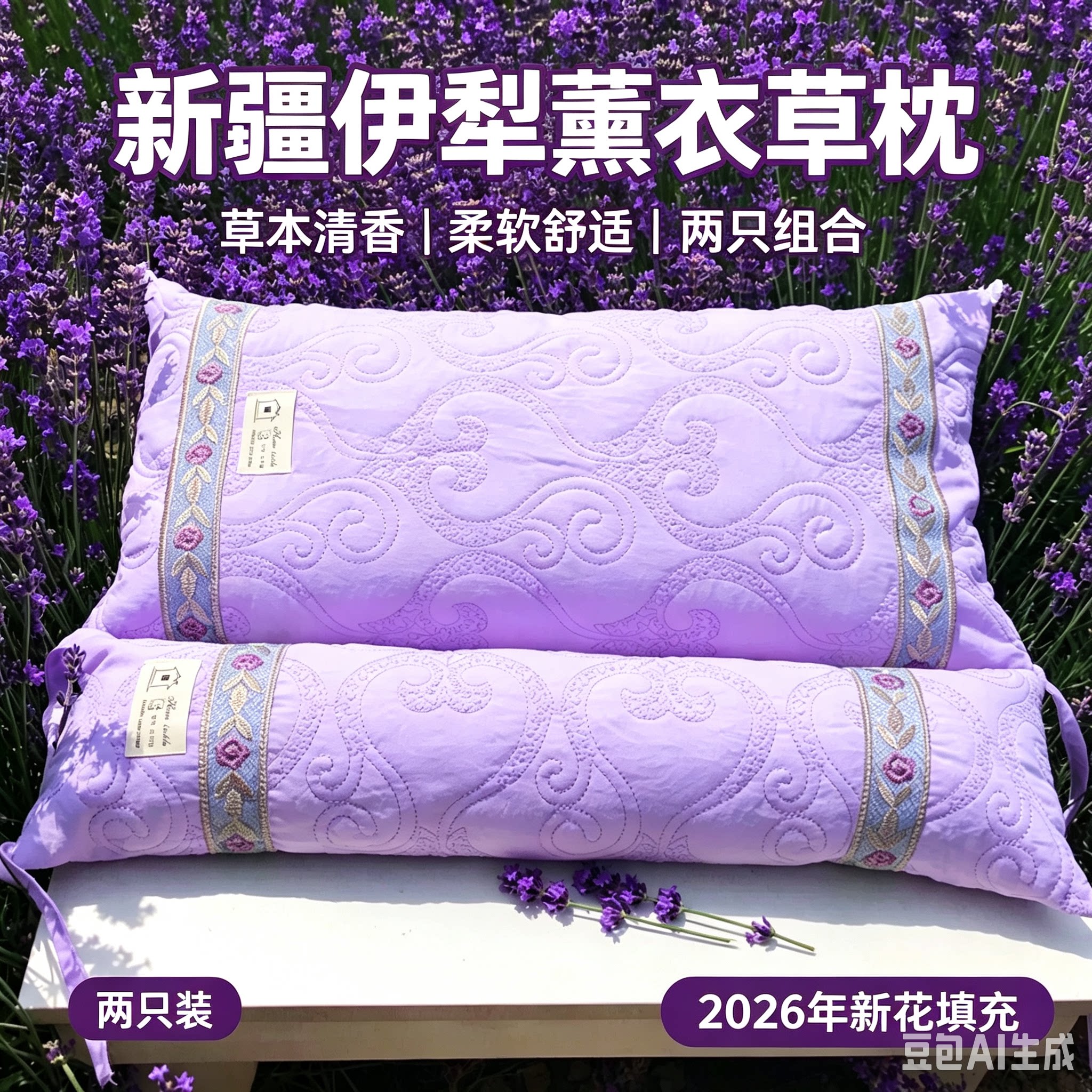 新疆伊犁薰衣草香枕伴眠枕头失眠