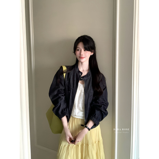 DARA ROSE-套水洗深蓝复古小立领显瘦气质好显白显瘦夹克牛仔外套