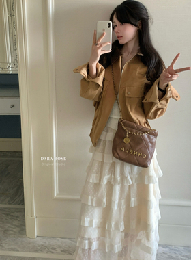 DARA ROSE-春温柔风高腰垂坠感蛋糕裙设计感优雅层层半身裙S02181