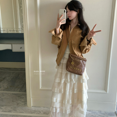 DARA ROSE-春温柔风高腰垂坠感蛋糕裙设计感优雅层层半身裙S02181