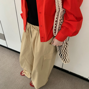 休闲裤 风宽松显瘦口袋抽绳长裤 62048 26年早春工装 INSIST