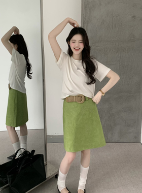 上新韩系天丝百搭字母印花宽松短袖小衫26611