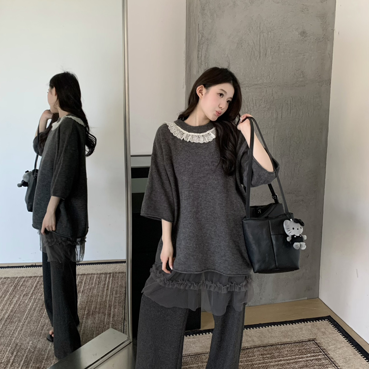 新爆款韩代围纱遮胯设计款加绒长裤休闲裤1592