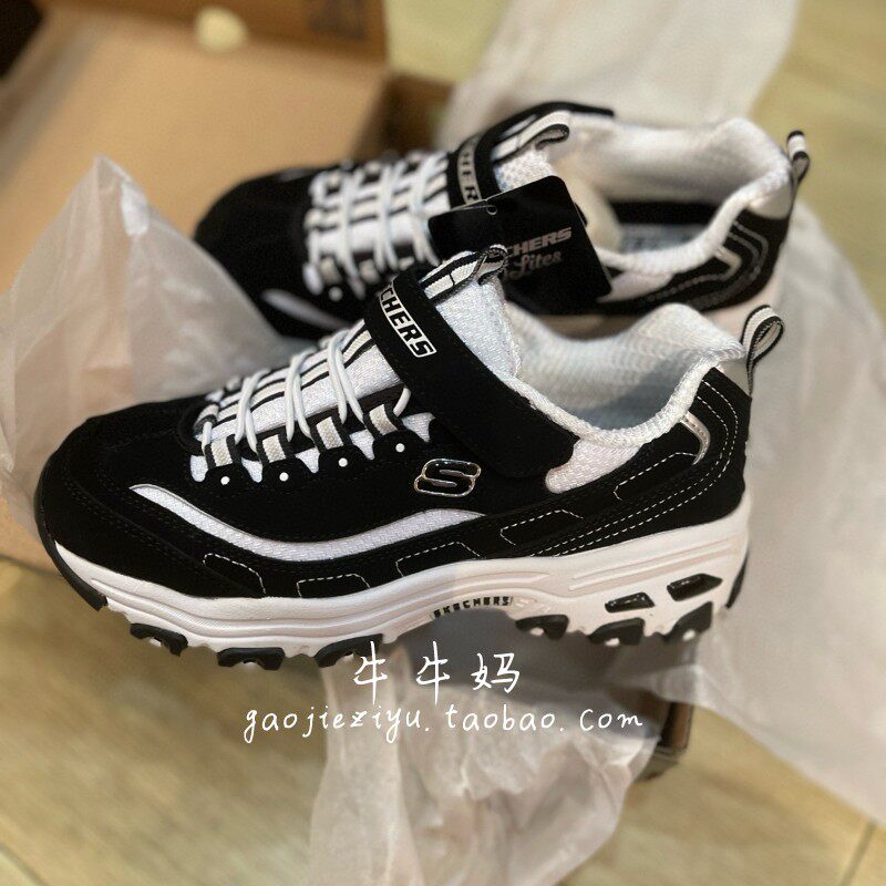 skechers斯凯奇正品男女童鞋休闲时尚防滑减震运动熊猫鞋996212L