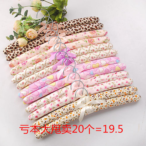 田园海绵布艺防滑实木衣撑子包邮