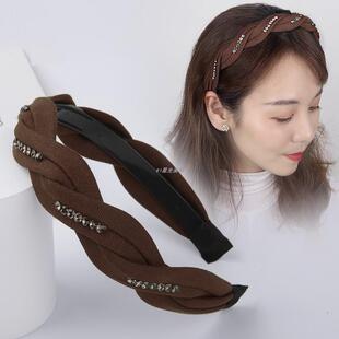 发箍女高级感洋气2025新款法式复古带钻麻花带齿防滑头箍发卡头饰