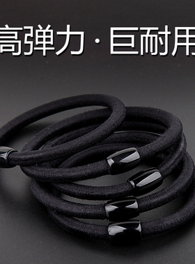 2023新款发绳黑色加粗橡皮筋女生扎丸子头高弹力耐用皮套发圈头饰