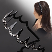 简约百搭发箍2025新款 镶钻波浪头箍带齿防滑碎发发卡洗脸压发发夹