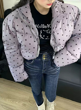 【自留点点羽】原单订制加厚连帽抽绳短款外套